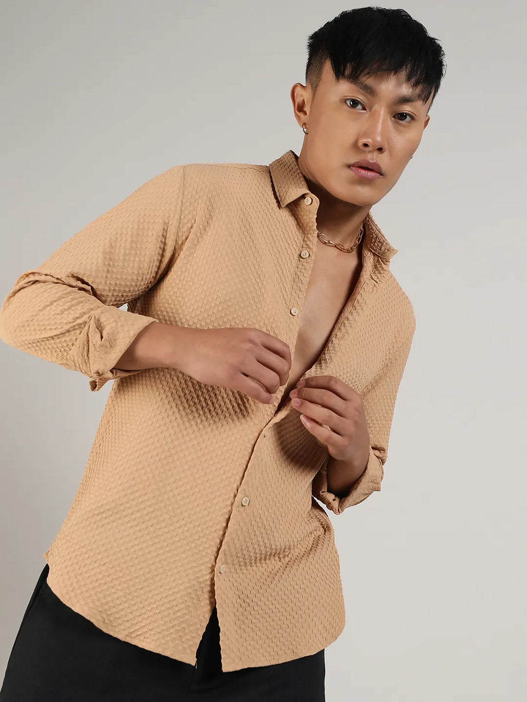 Textured Micro Buffalo Check Shirt
