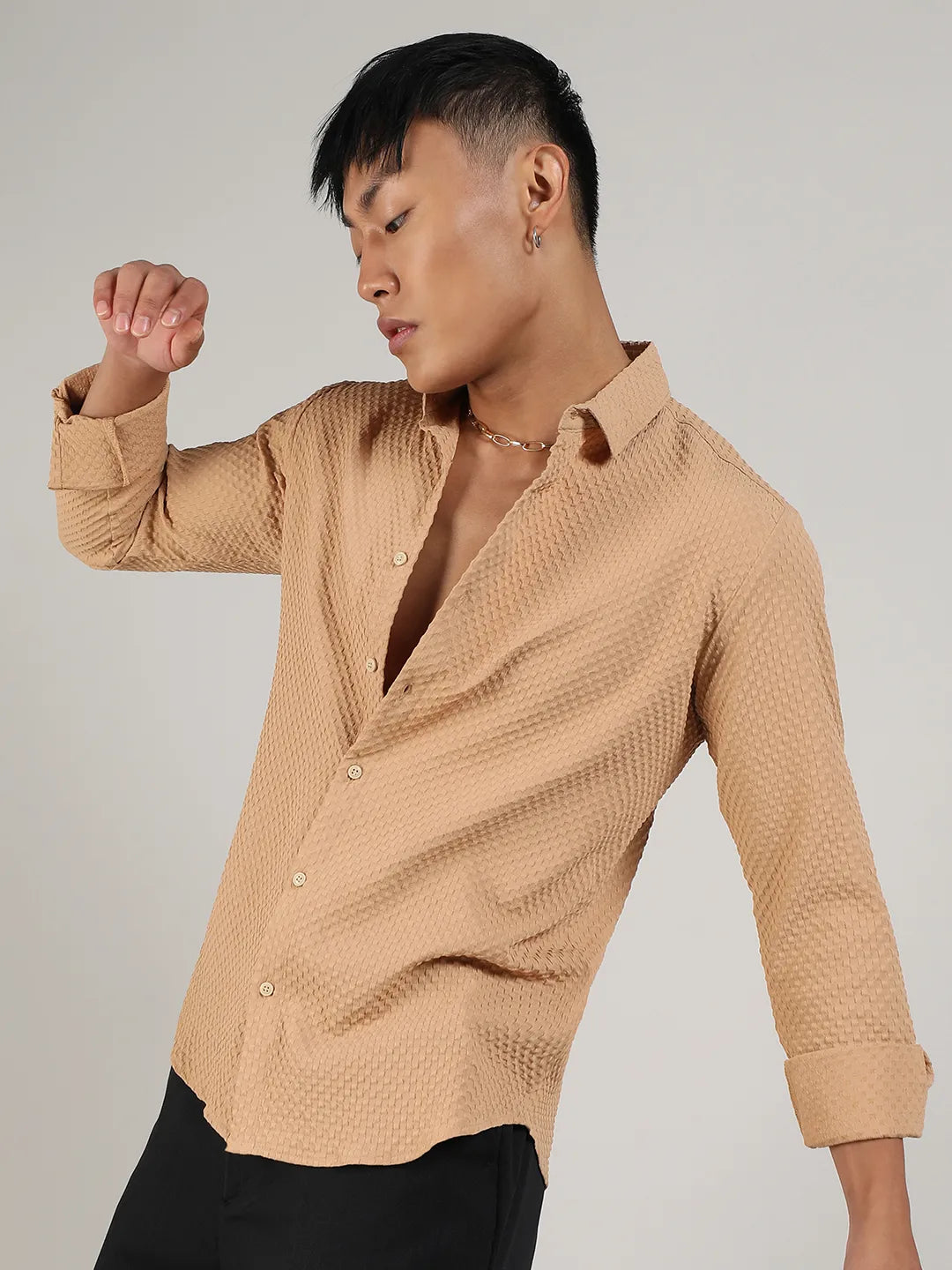 Textured Micro Buffalo Check Shirt