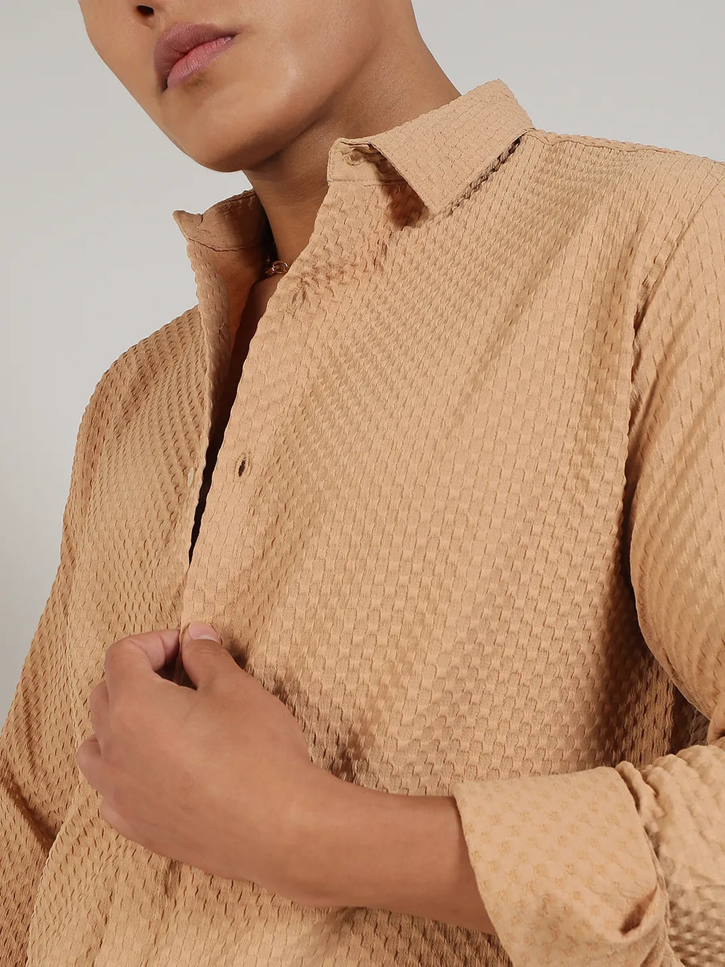 Textured Micro Buffalo Check Shirt