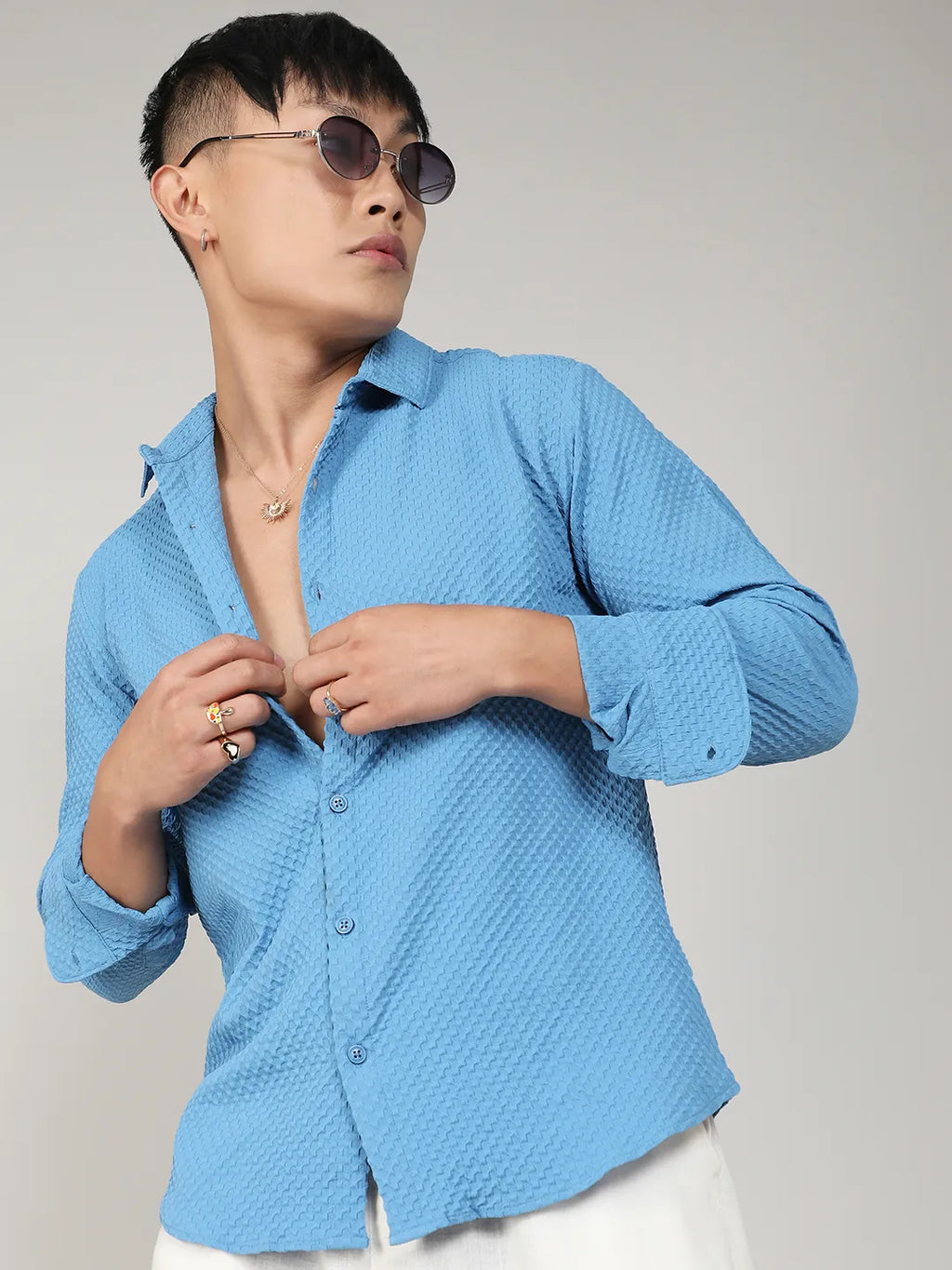 Textured Micro Buffalo Check Shirt