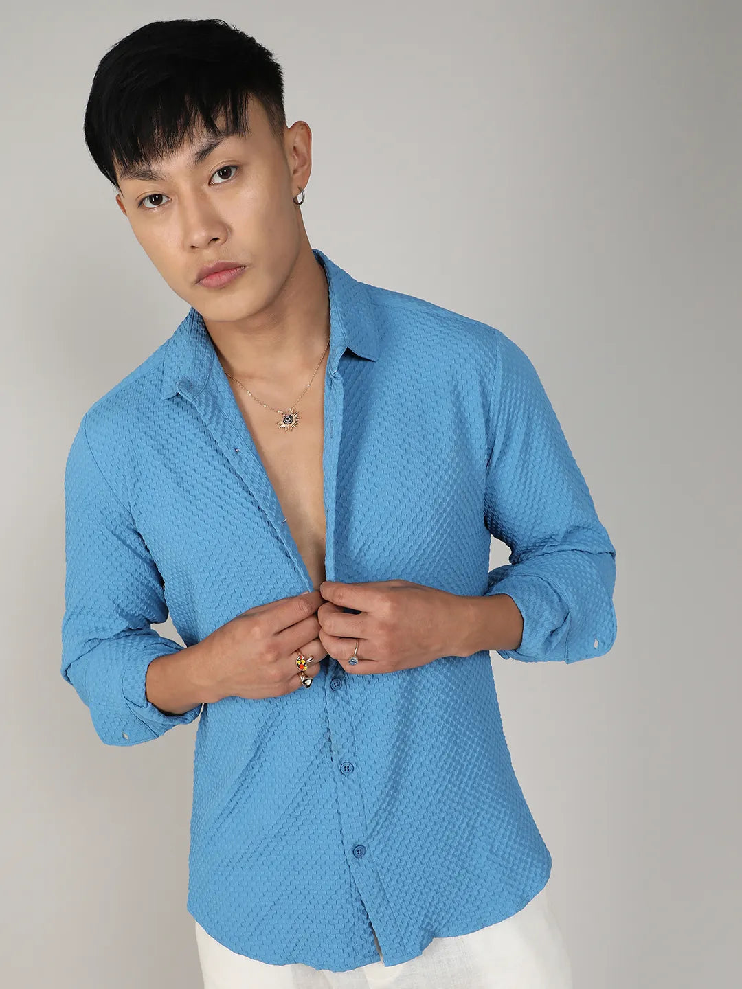 Textured Micro Buffalo Check Shirt