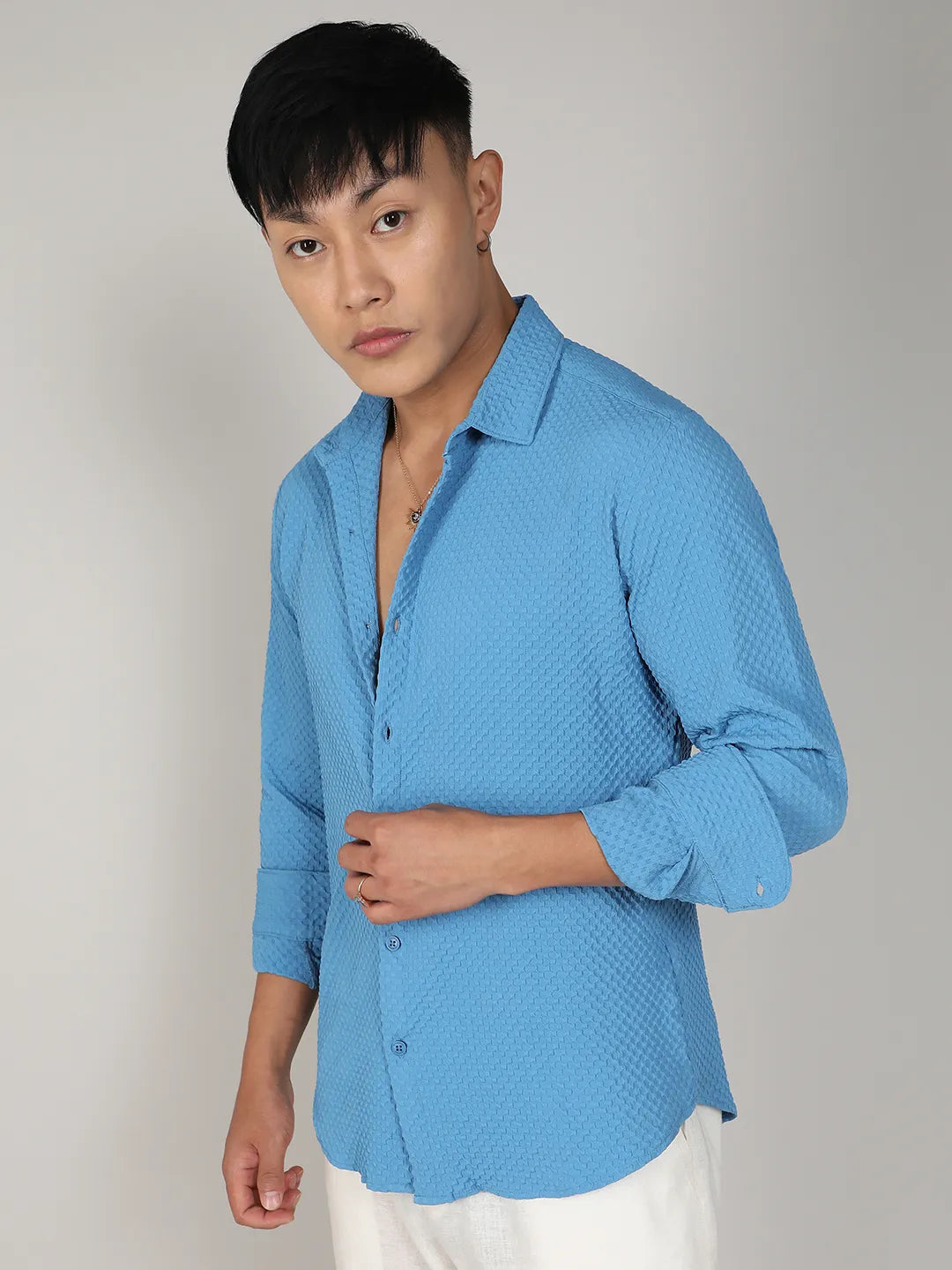 Textured Micro Buffalo Check Shirt