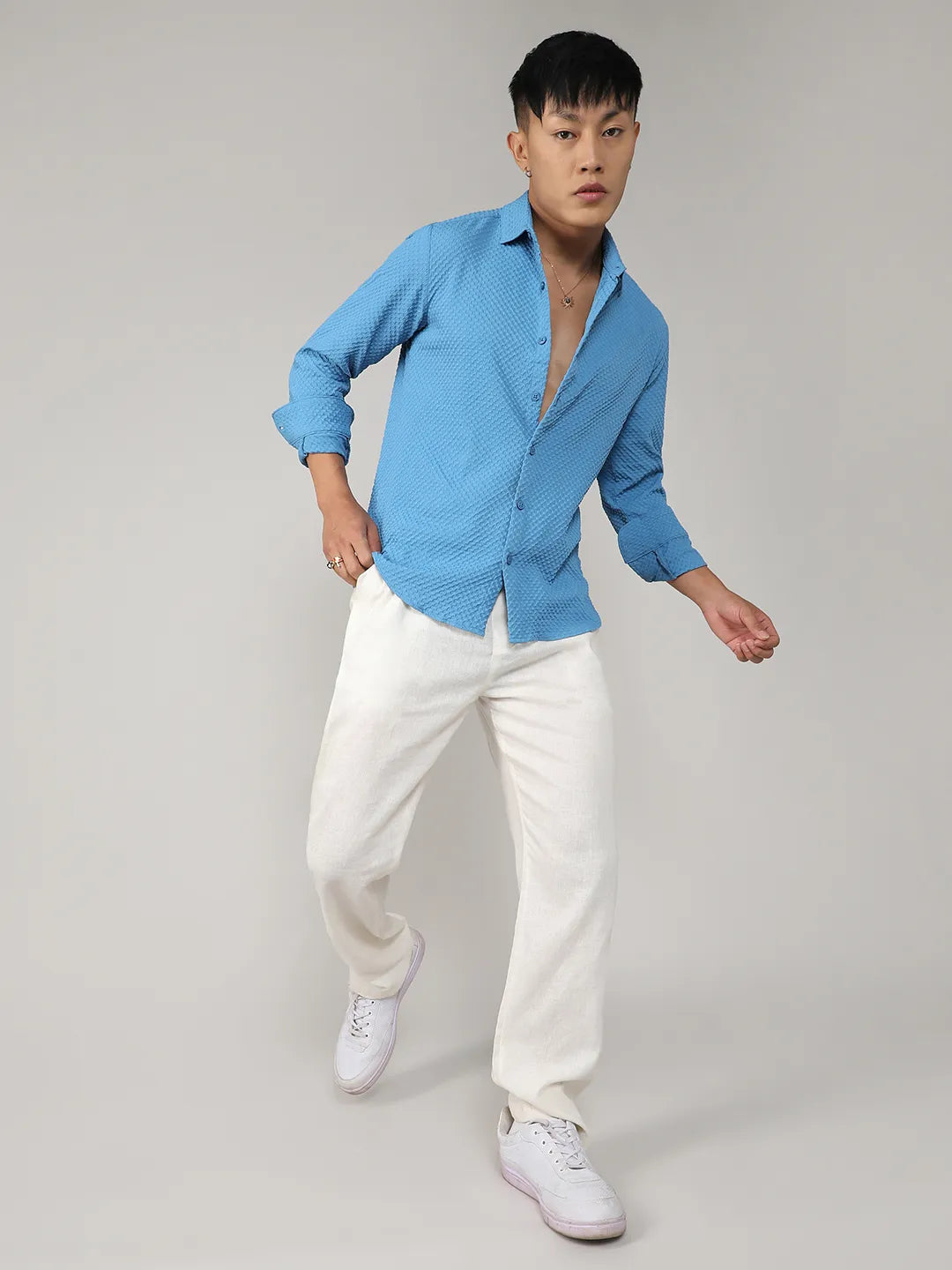 Textured Micro Buffalo Check Shirt