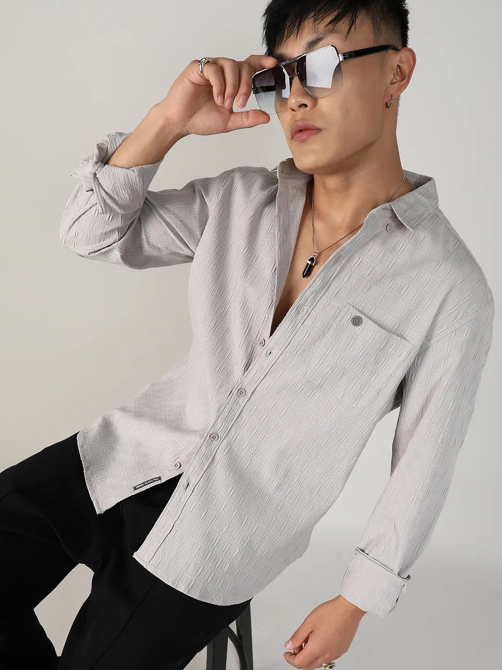 Textured Ruched Shirt