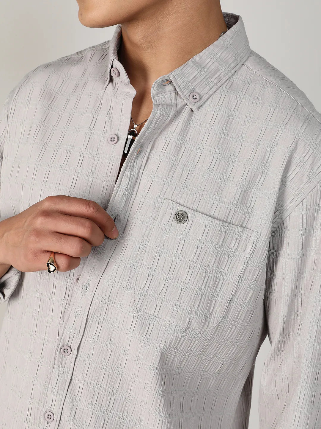 Textured Ruched Shirt