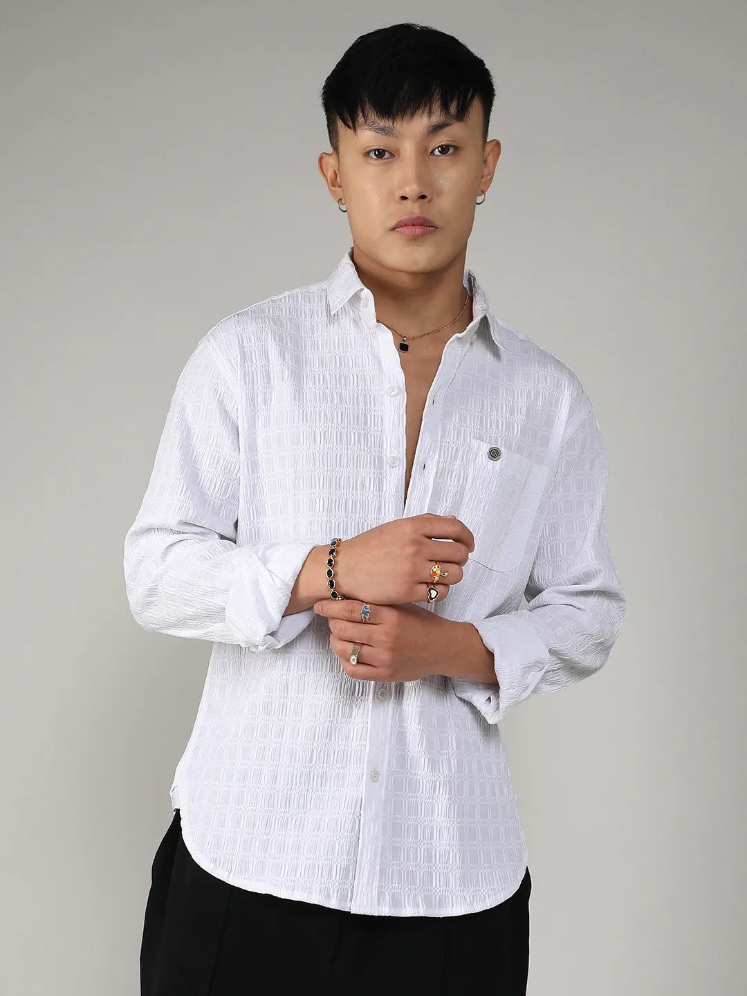 Textured Ruched Shirt