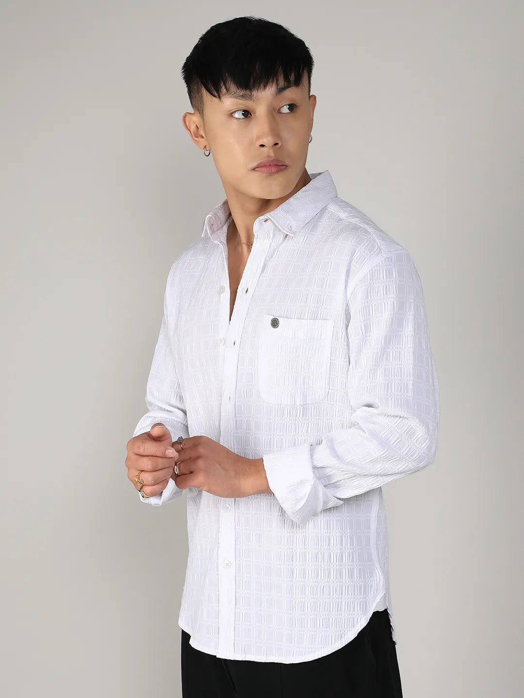 Textured Ruched Shirt