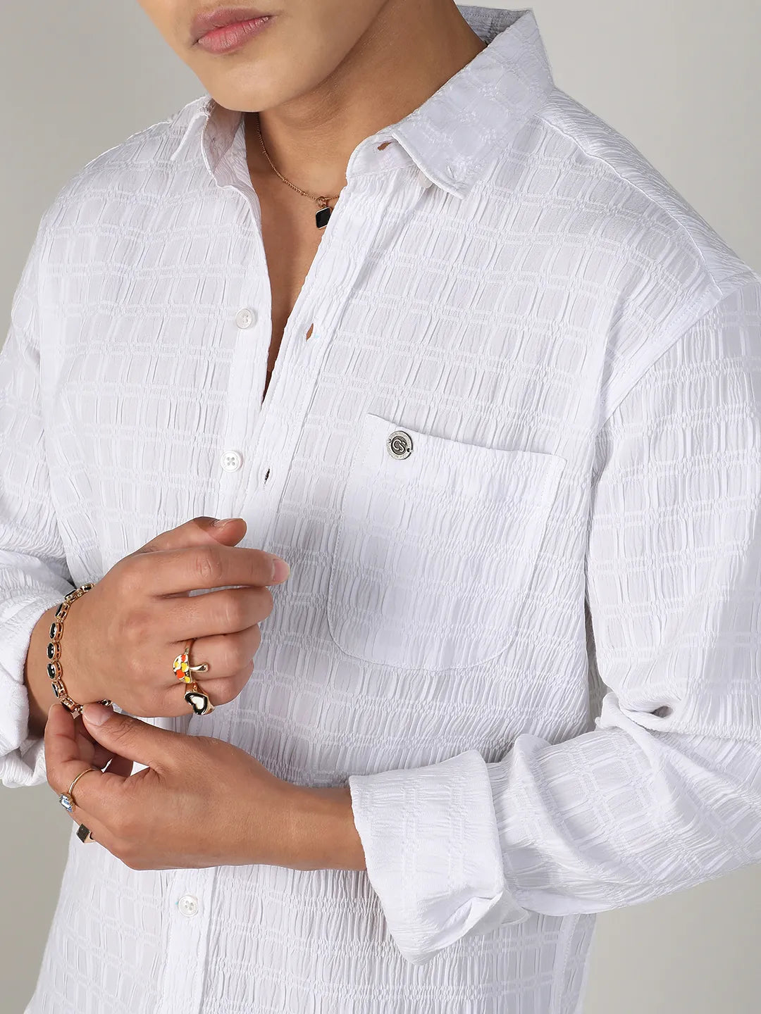 Textured Ruched Shirt