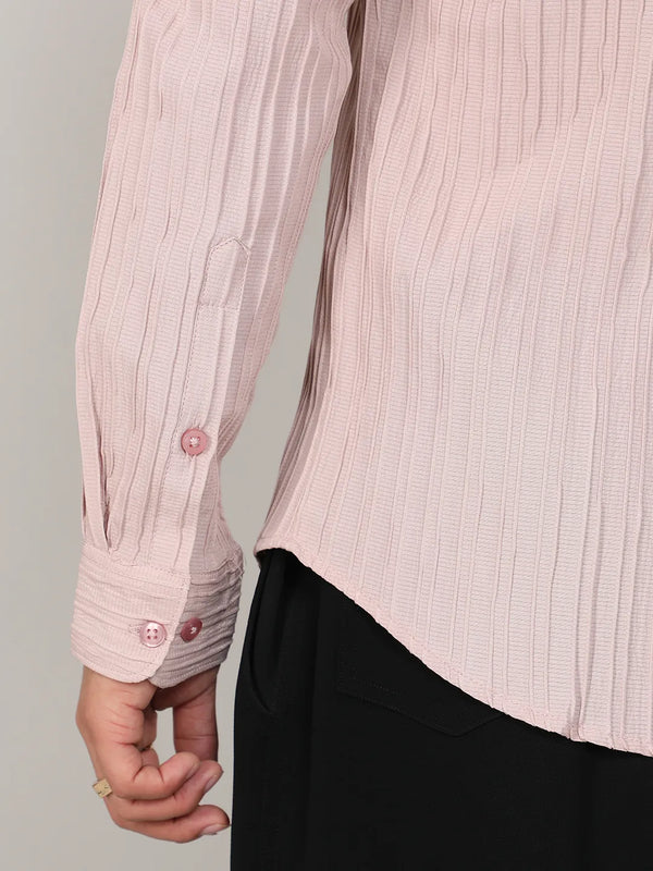 Self-Design Striped Shirt