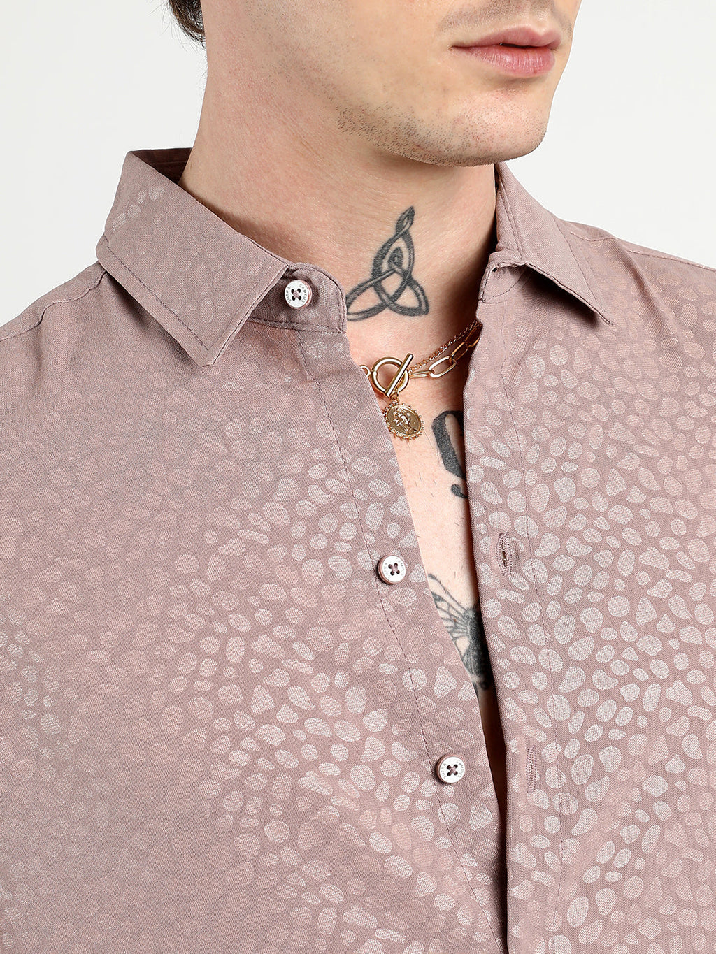 ₹899 Campus Sutra men's Nude Pink Pavement Shirt Campussutra