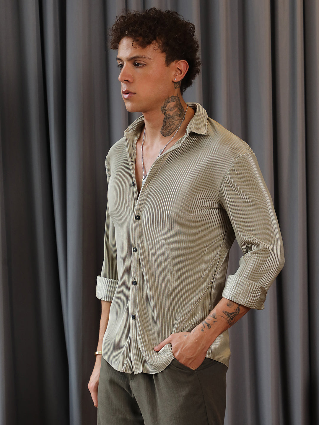 Pleat-Creased Shirt