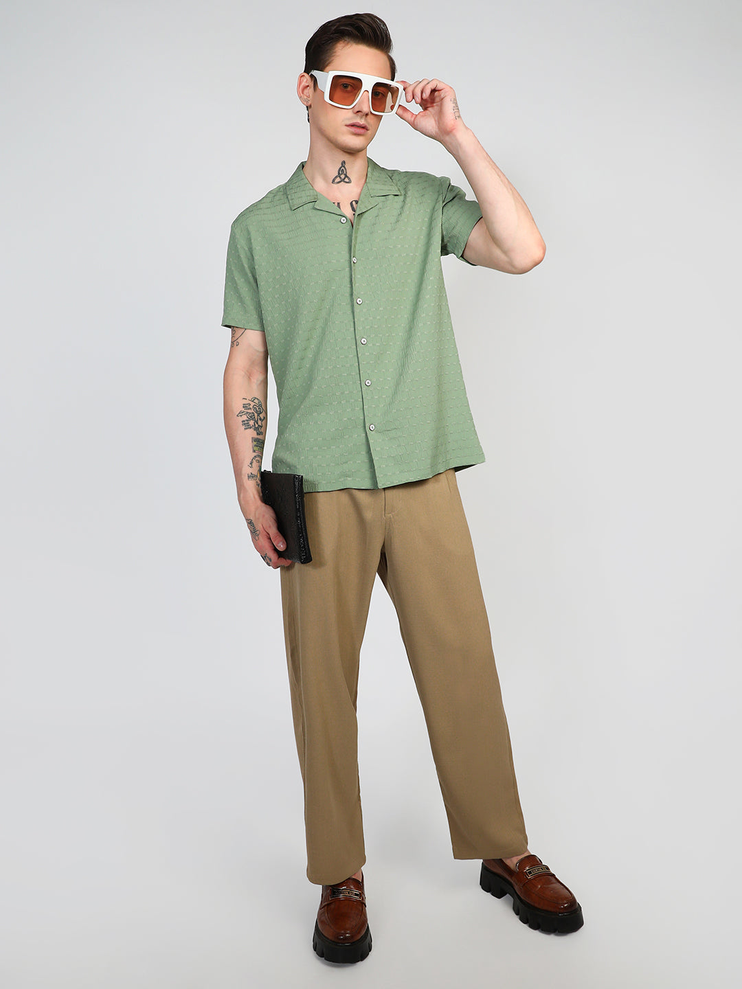 Embroidered Creased Shirt