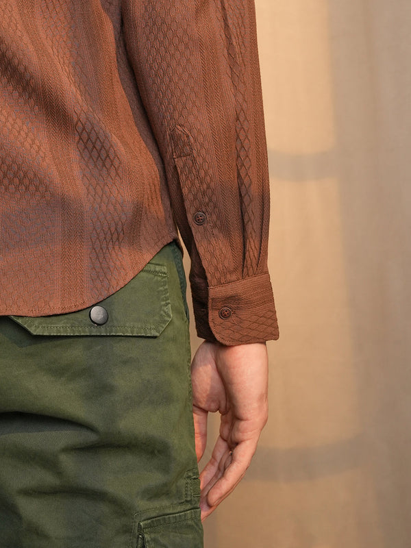 Mesh-Textured Knit Shirt