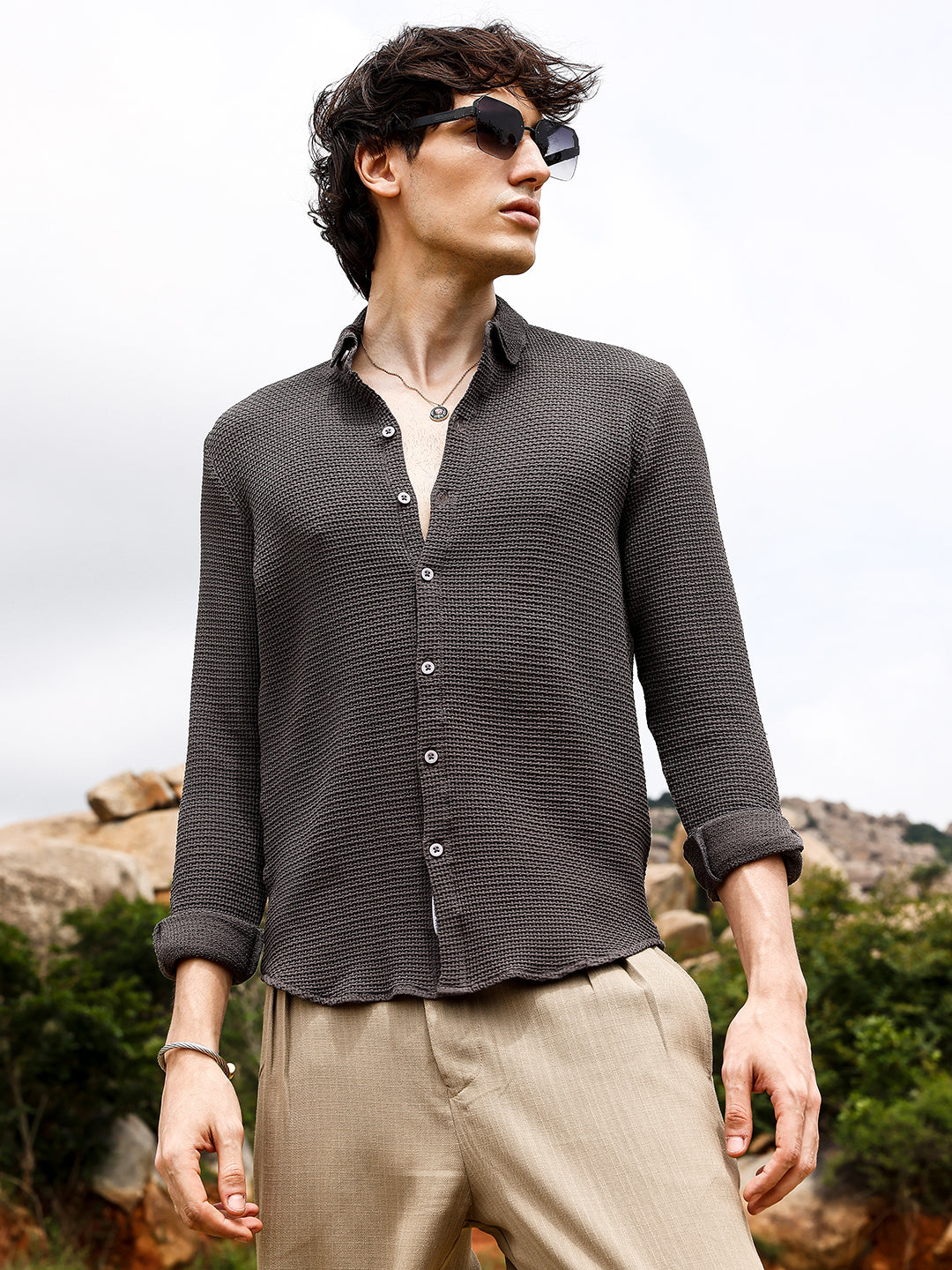 Weave-Textured Shirt