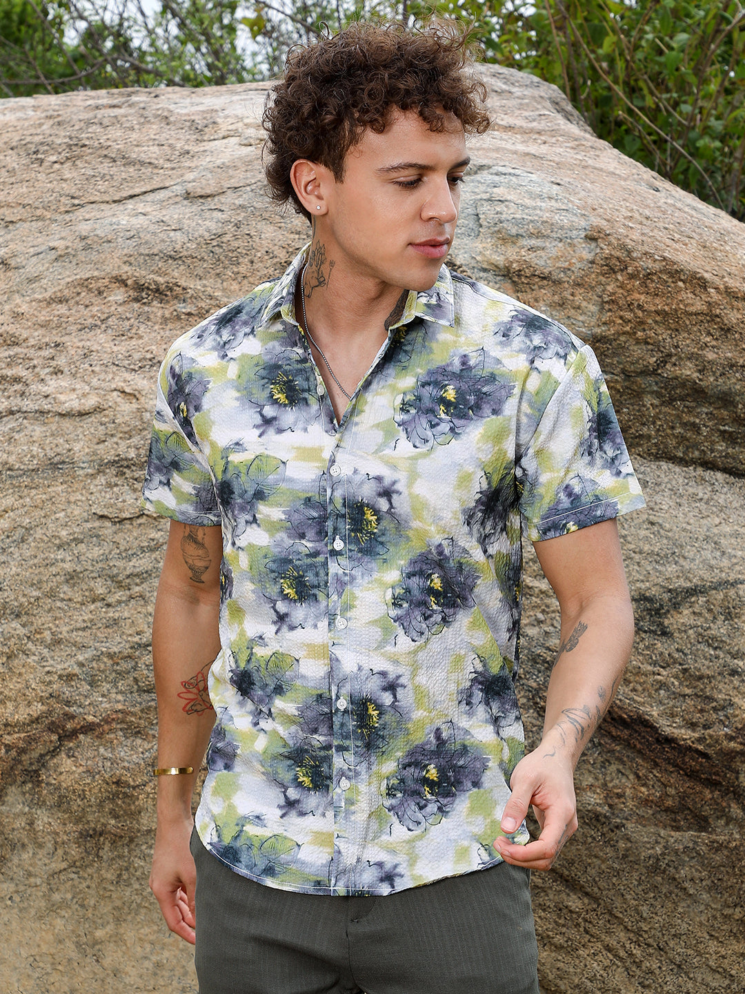 Smudged Botanical Shirt