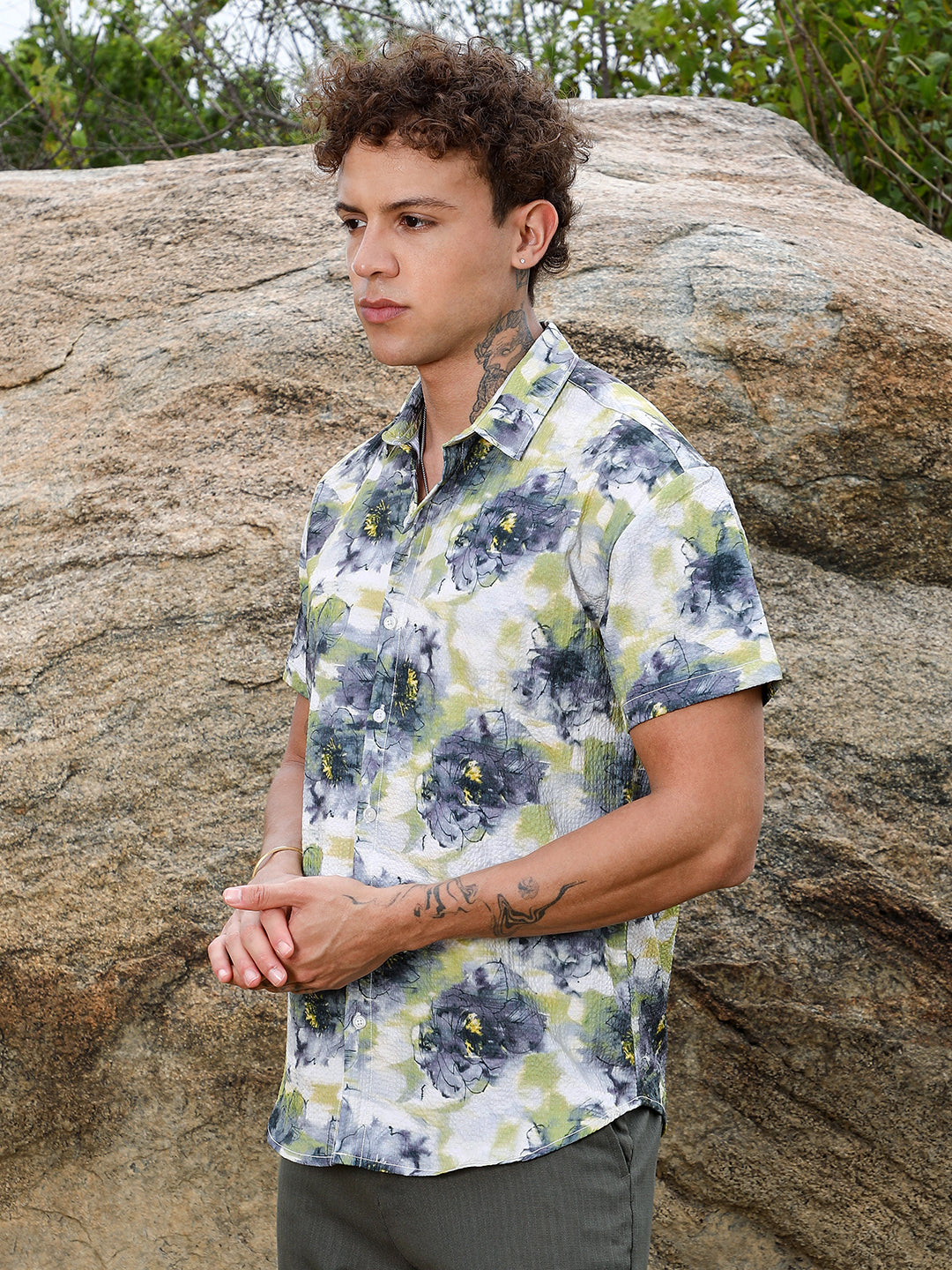 Smudged Botanical Shirt