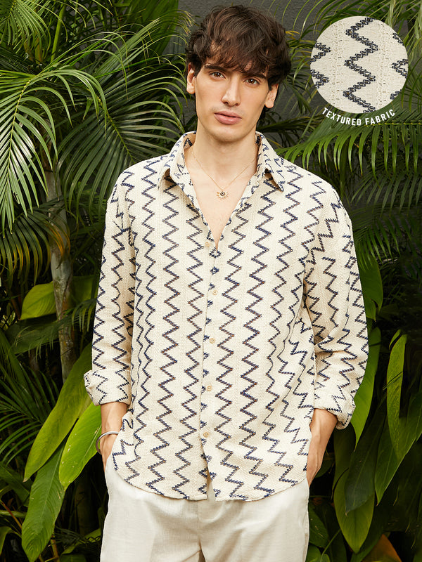 Zig-Zag Knit Shirt