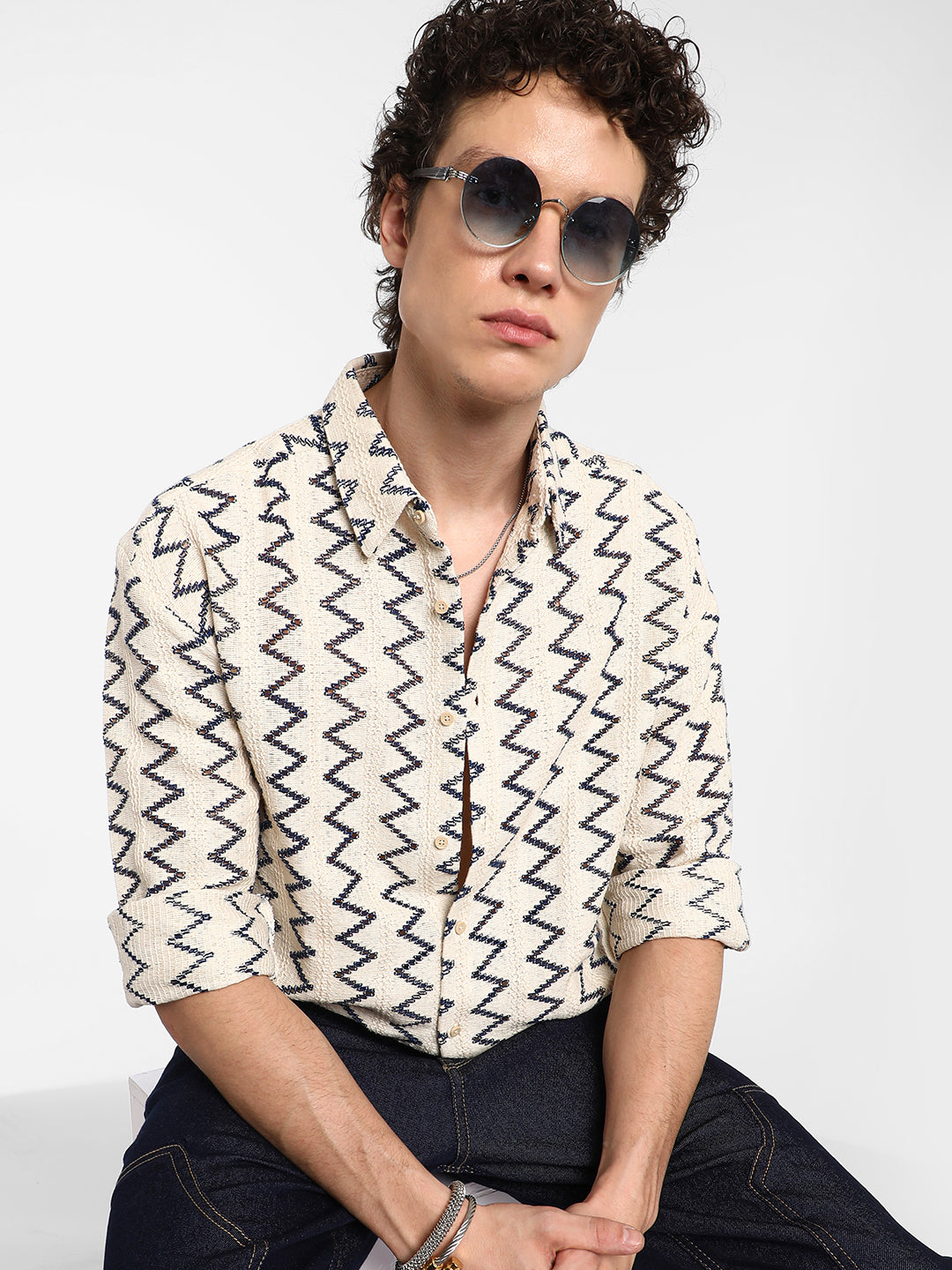 Zig-Zag Knit Shirt