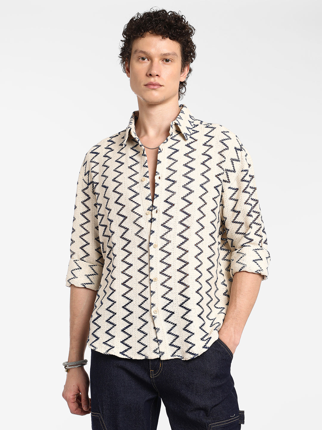 Zig-Zag Knit Shirt