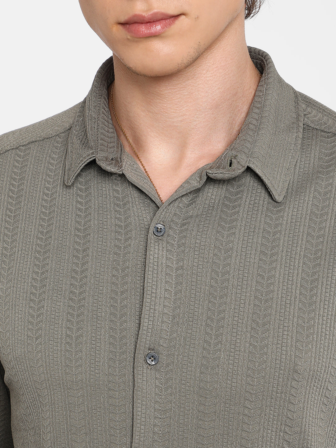 Stripe-Textured Shirt