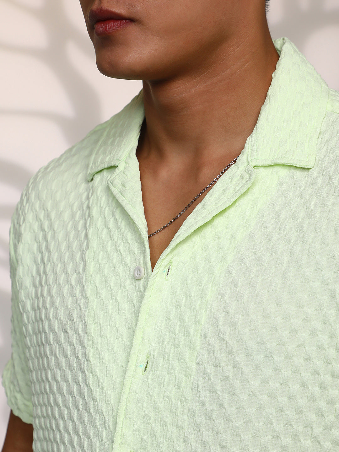 Cubic-Textured Resort Shirt