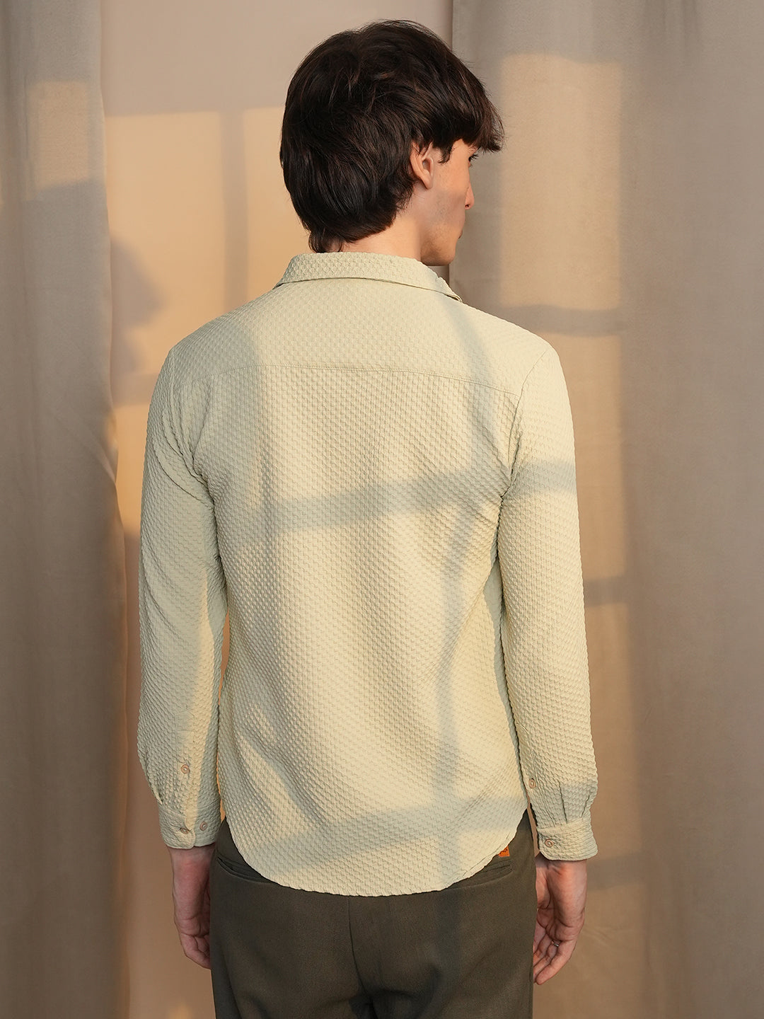 Micro Cubic-Textured Shirt