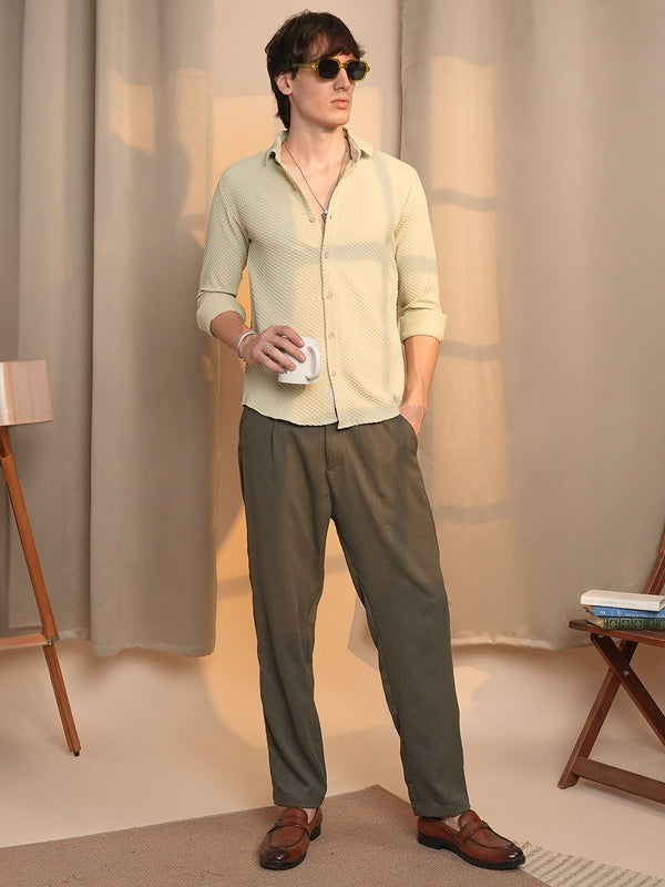 Micro Cubic-Textured Shirt