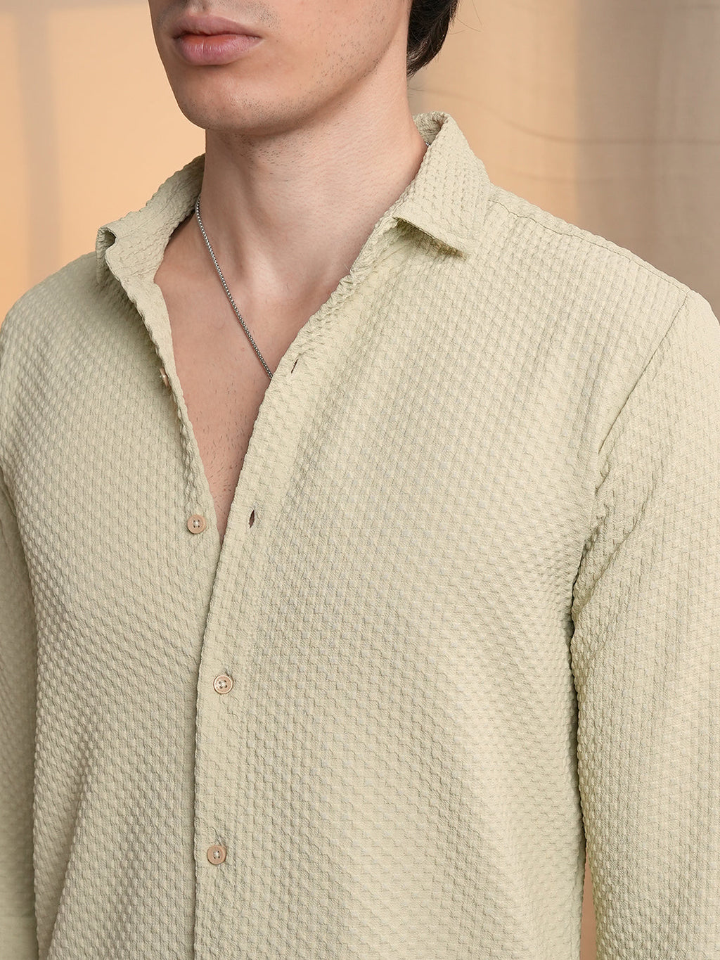 Micro Cubic-Textured Shirt