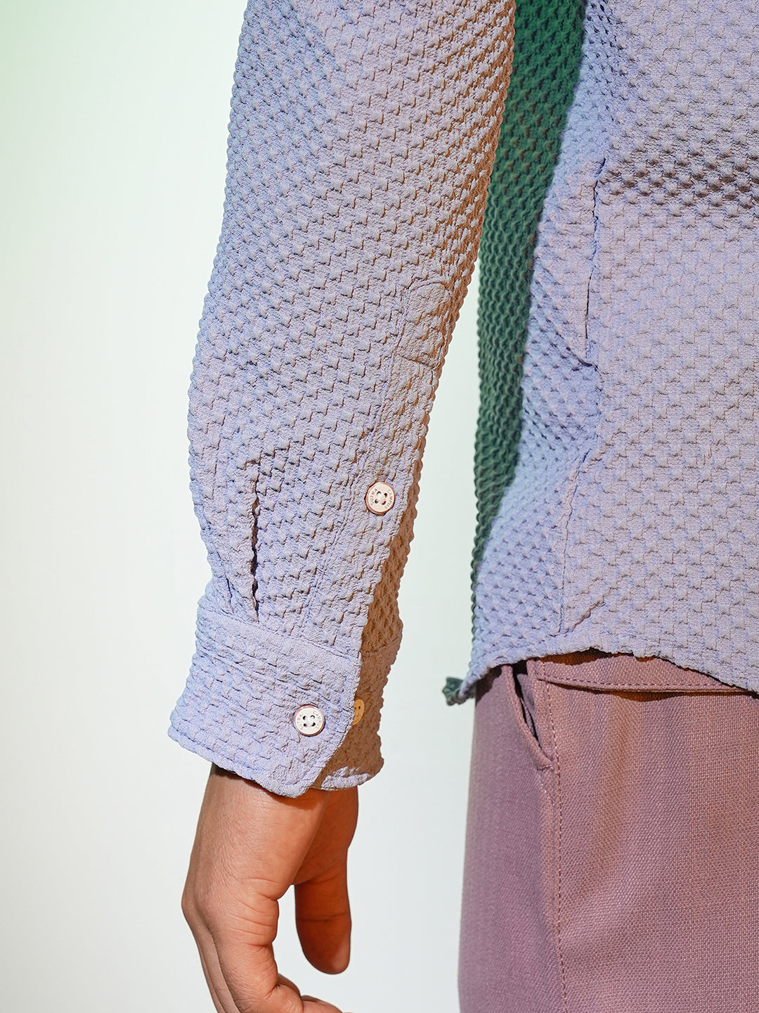 Embossed Micro Check Shirt