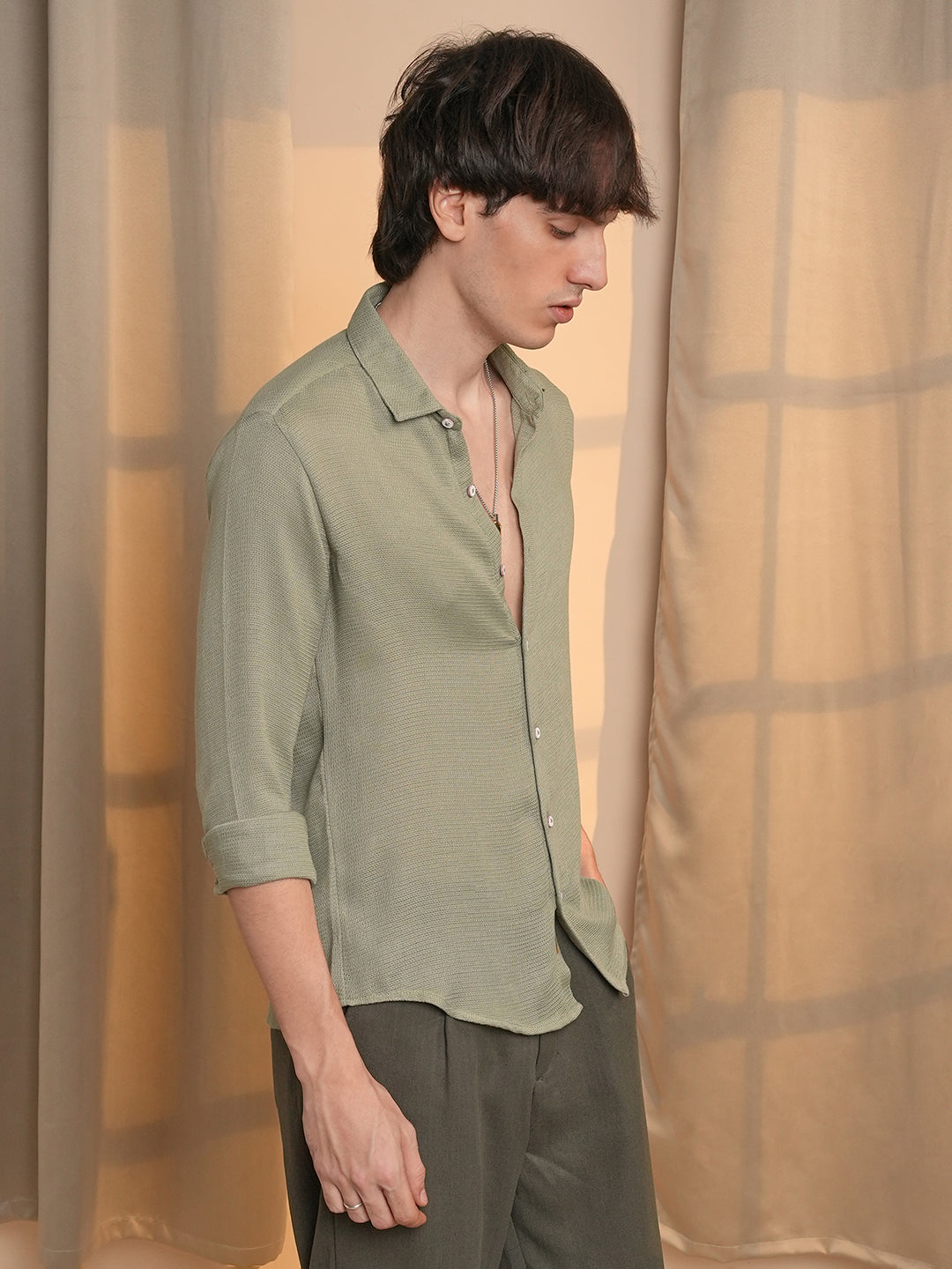 Woven-Textured Shirt