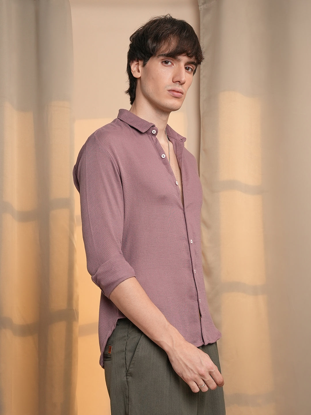 Woven-Textured Shirt