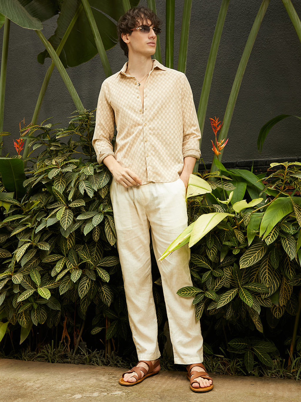 Checkered-Textured Shirt