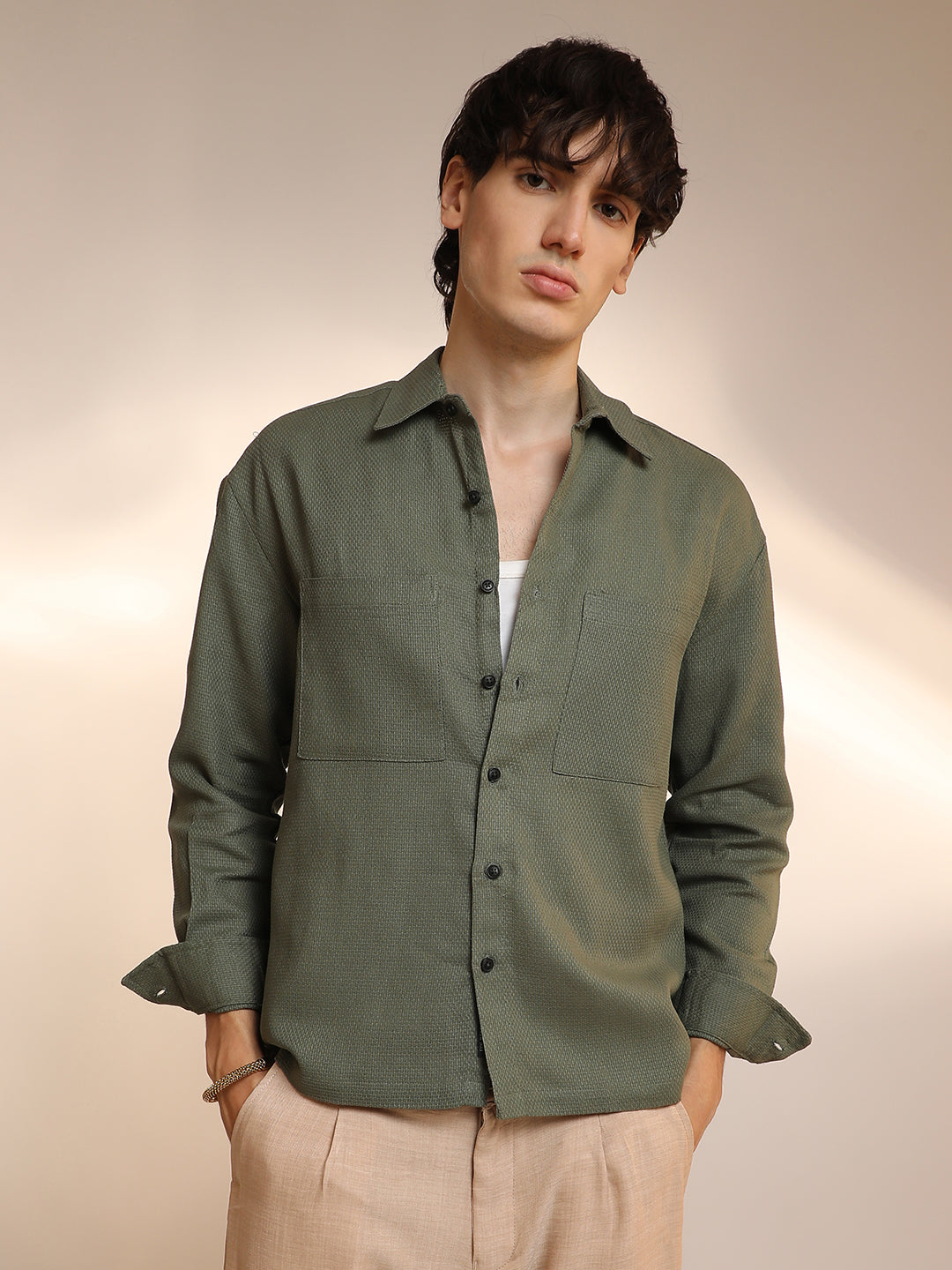 Solid Canvas Utility Shirt