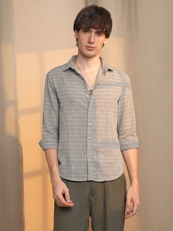 Micro-Tartan Plaid Shirt