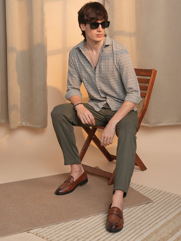 Micro-Tartan Plaid Shirt