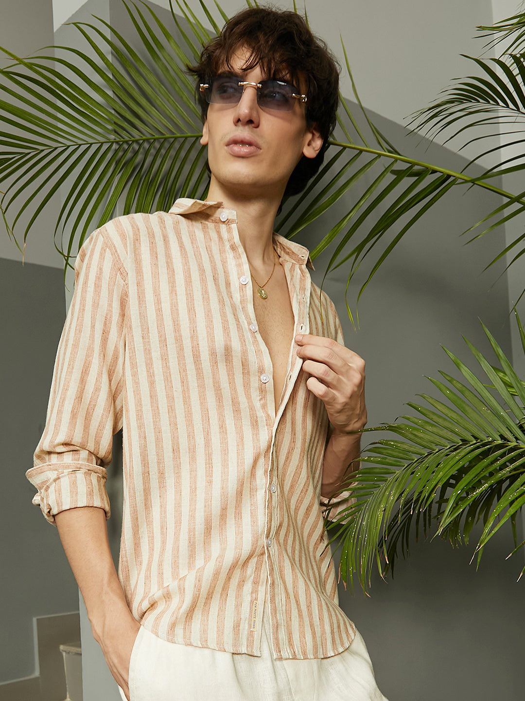 Heathered-Stripe Shirt