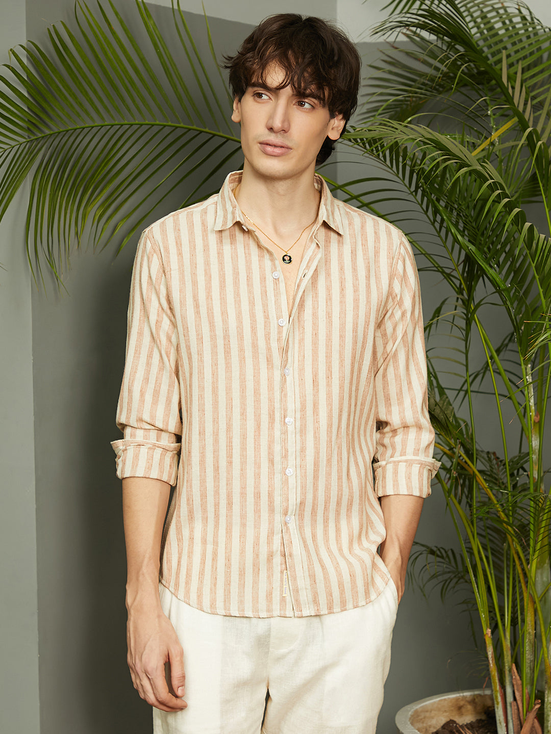 Heathered-Stripe Shirt