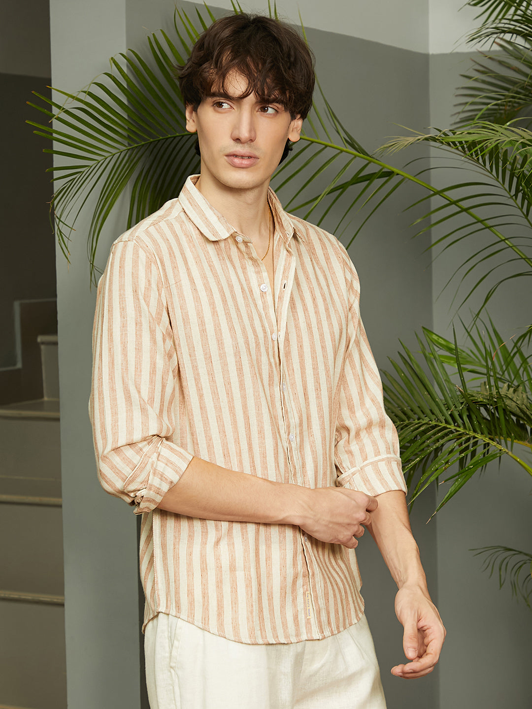 Heathered-Stripe Shirt