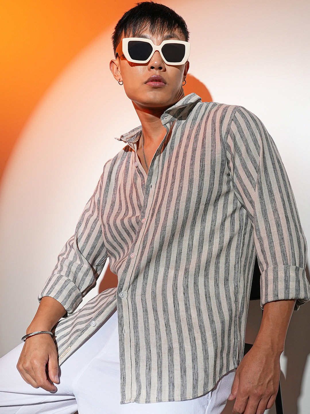 Heathered-Stripe Shirt