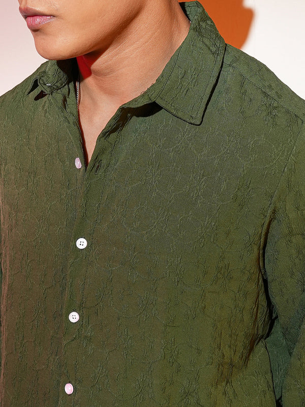 Floral-Textured Shirt