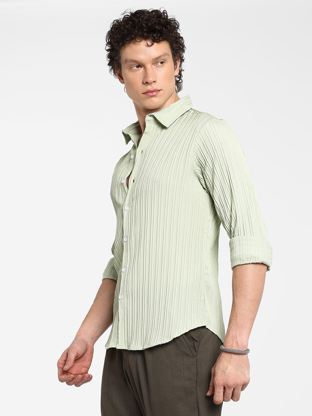 Self-Design Striped Shirt