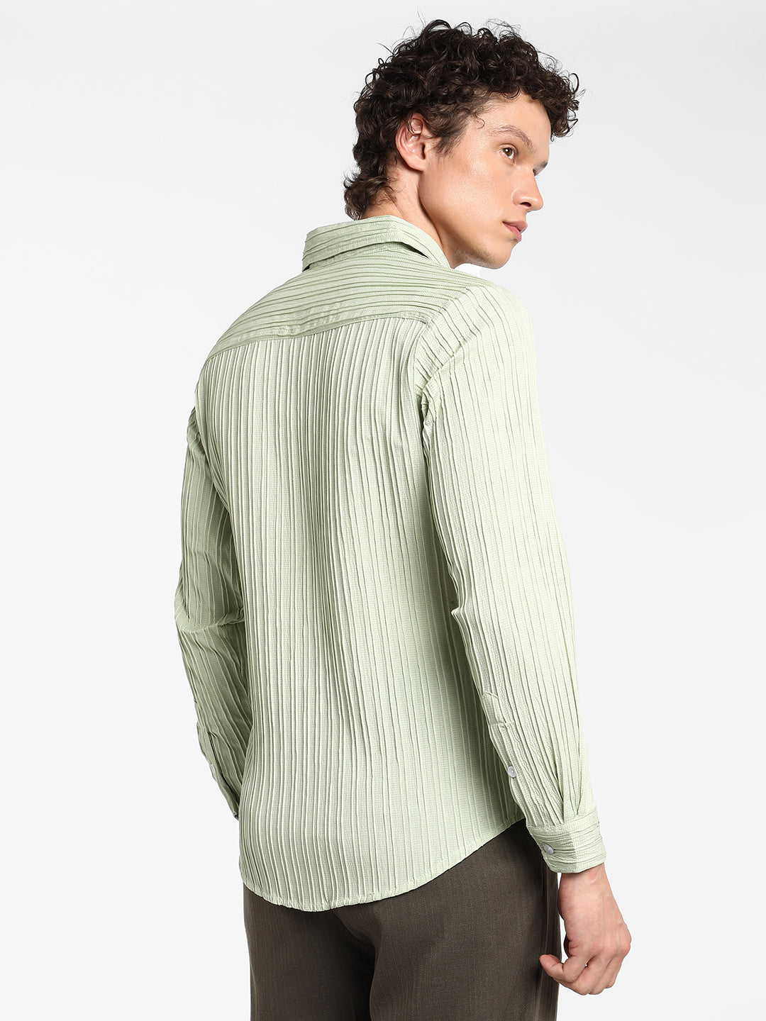 Self-Design Striped Shirt