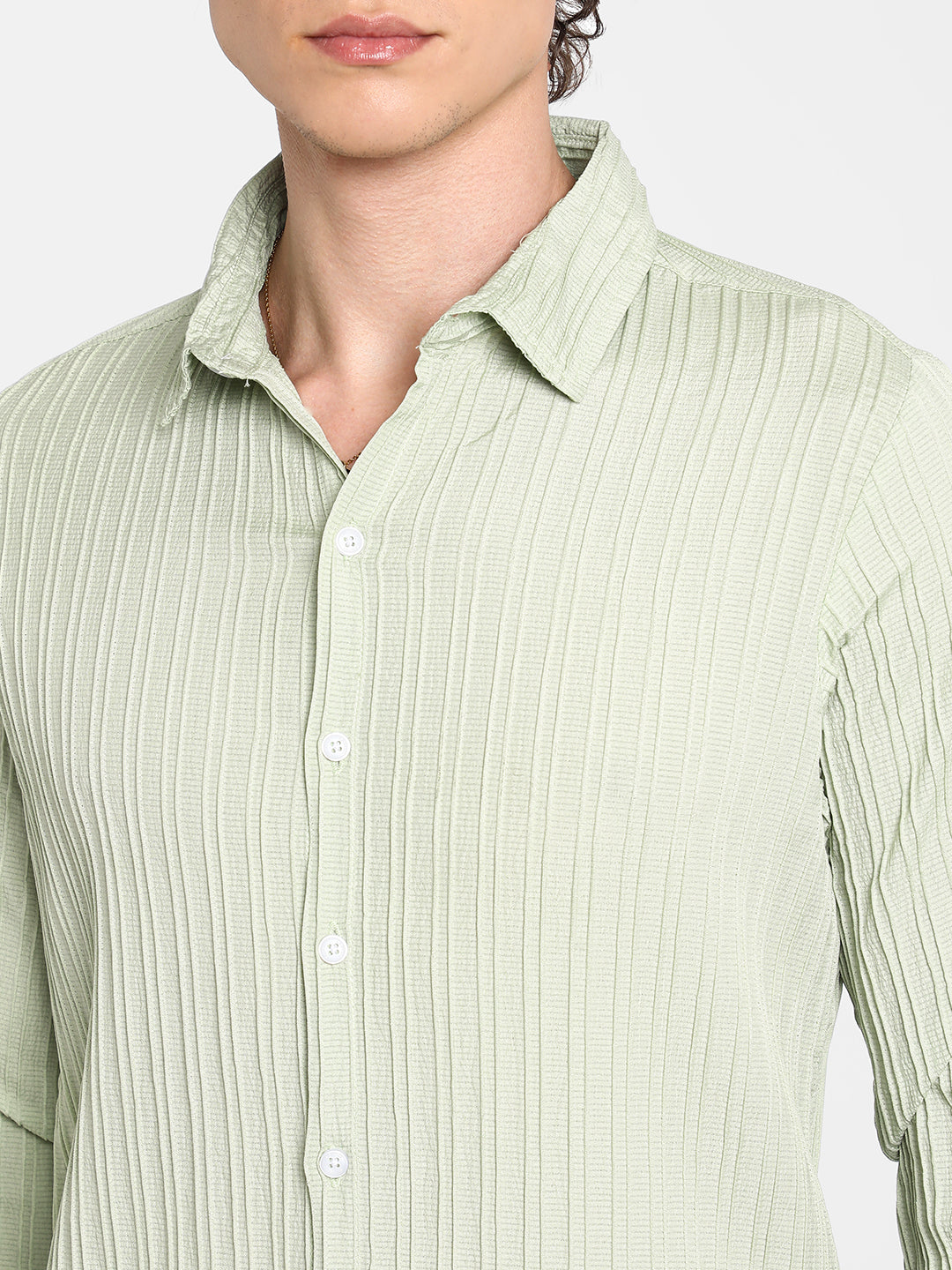 Self-Design Striped Shirt