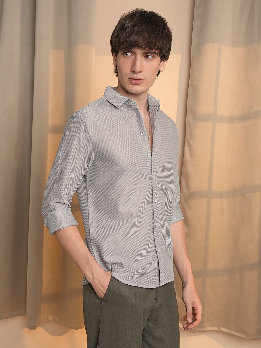 Mesh-Textured Shirt