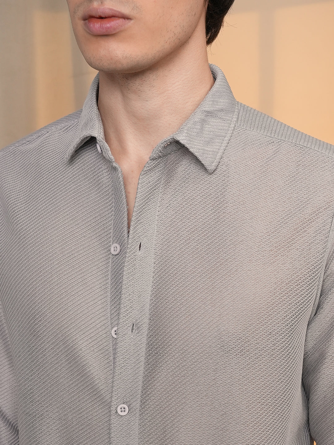 Mesh-Textured Shirt