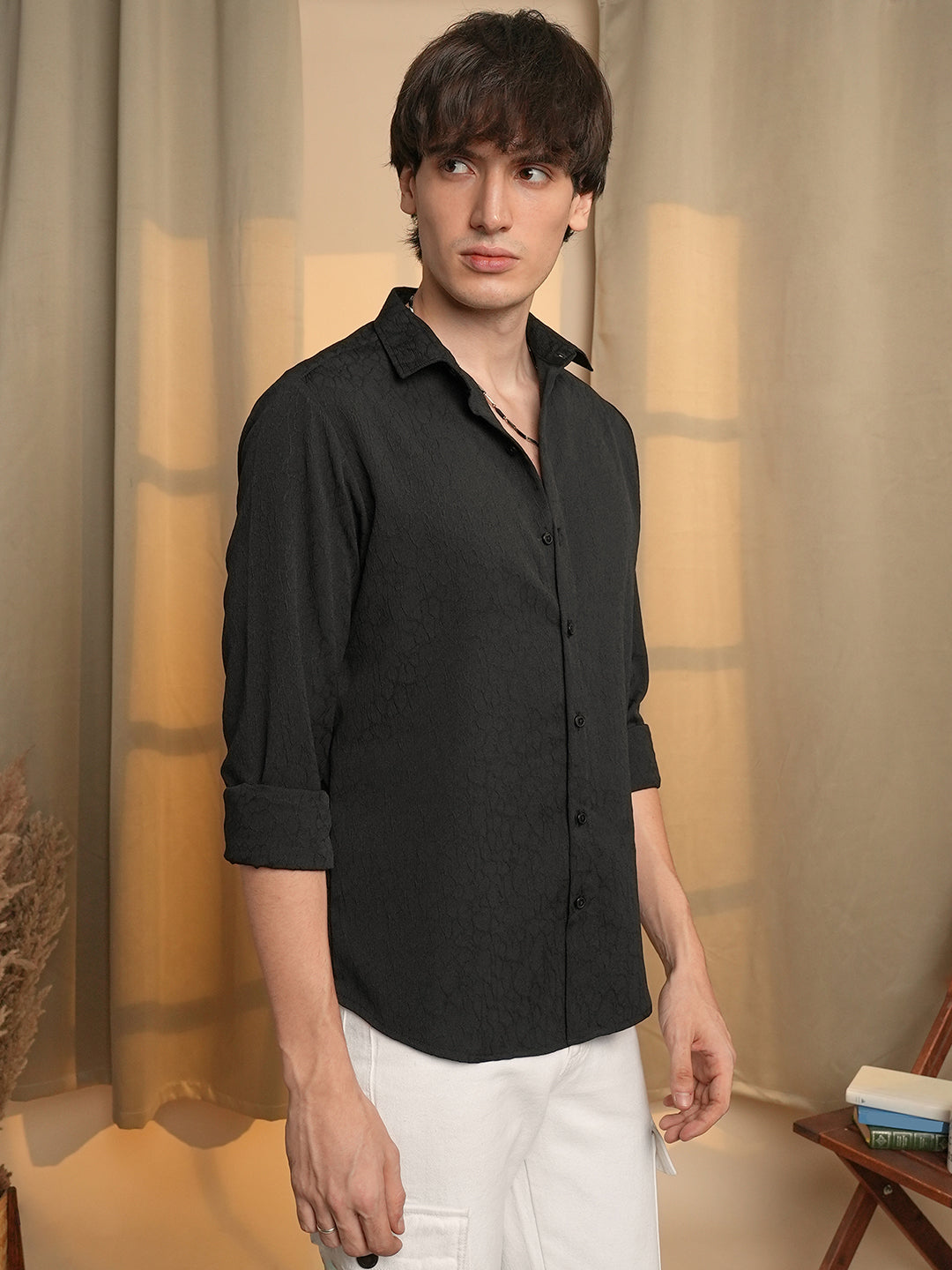 Veined-Textured Shirt