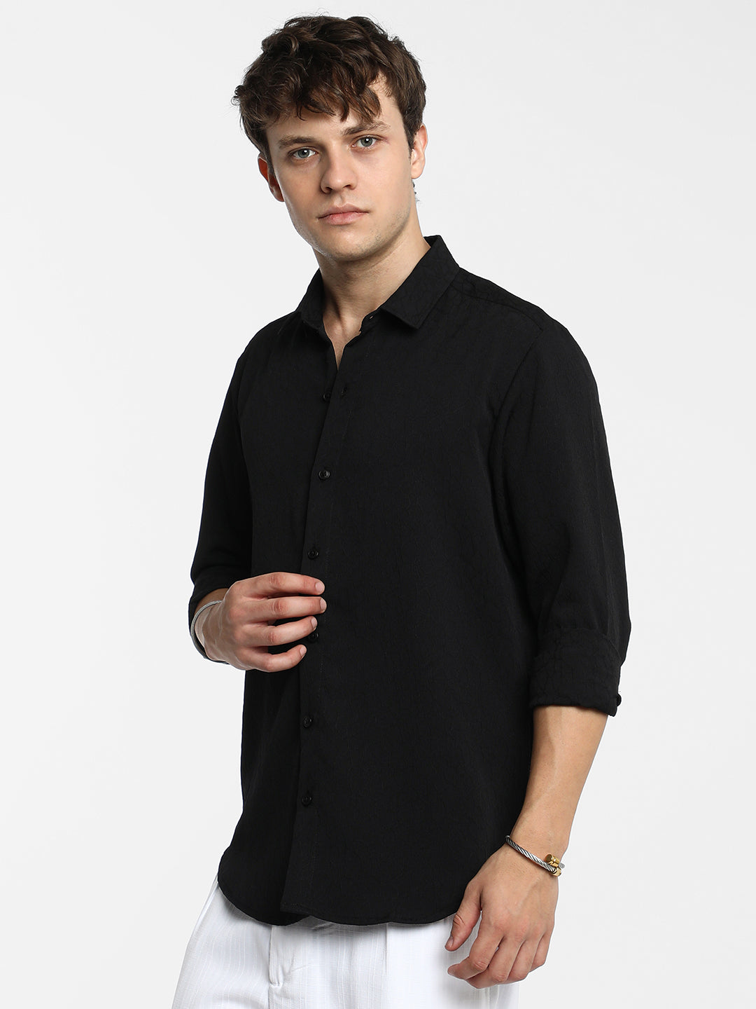 Veined-Textured Shirt