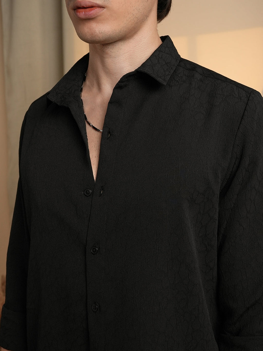 Veined-Textured Shirt