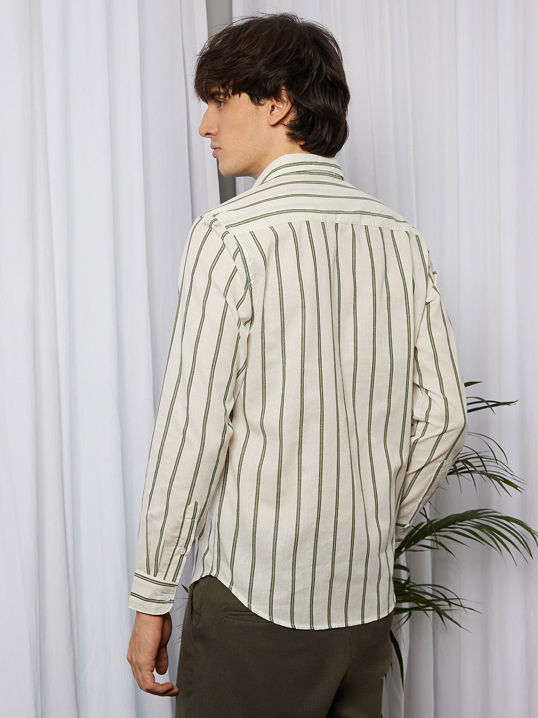 Lined Halo-Striped Shirt