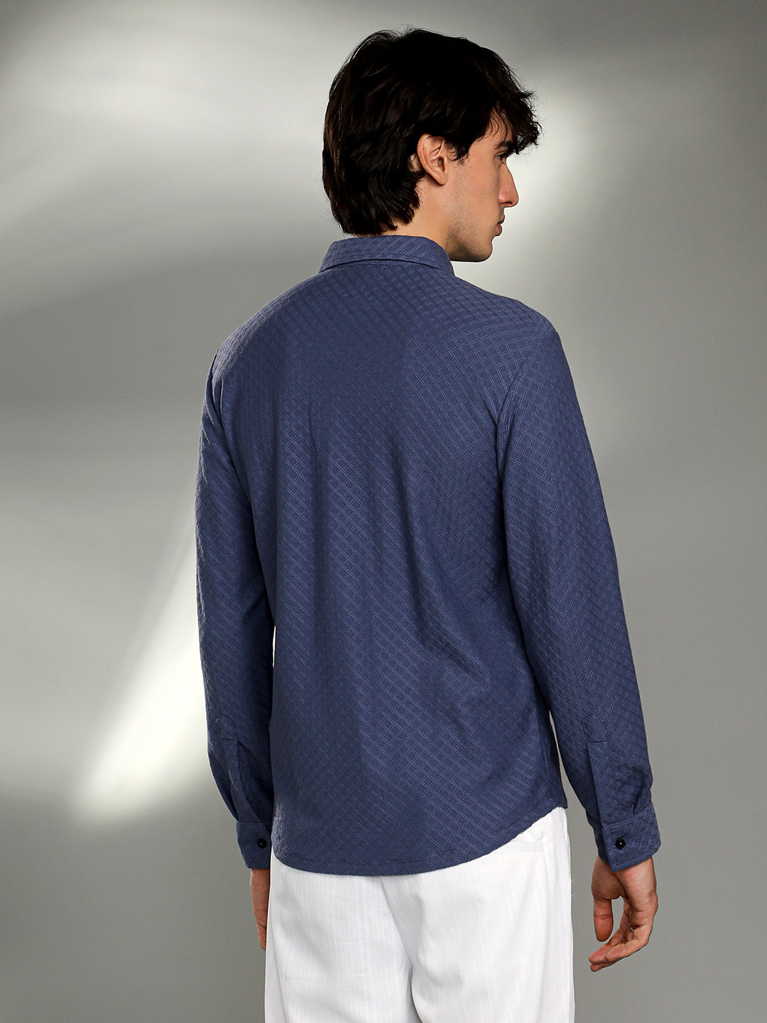 Geometric-Weave Textured Shirt